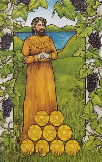 Mythic Tarot Minor Arcana ~ The Nine of Pentacles