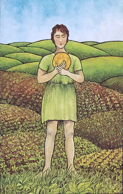 Mythic Tarot Minor Arcana ~ The Page of Pentacles